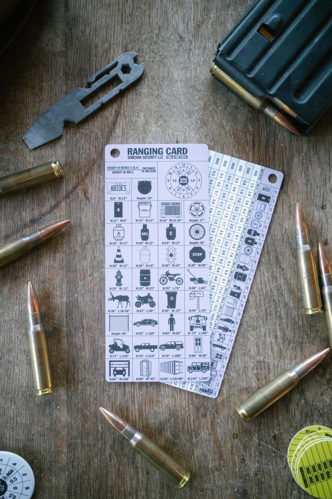 Ranging Card- North America Meters/Inches